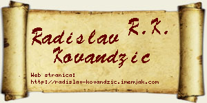 Radislav Kovandžić vizit kartica